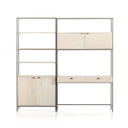 Liora Trey Modular Wall Desk With 1 Bookcase - Dove Poplar