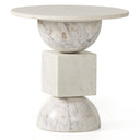 Verity Neda End Table - Polished White Marble