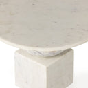 Verity Neda End Table - Polished White Marble
