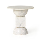 Verity Neda End Table - Polished White Marble