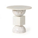 Verity Neda End Table - Polished White Marble