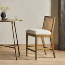Veridian Cane Armless Bar Counter Stool - Counter Solid Parawood Savile Flax