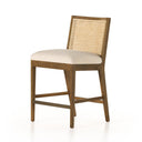 Aveline Antonia Cane Armless Bar Counter Stool - Counter Solid Parawood Savile Flax
