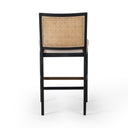 Aveline Antonia Cane Armless Bar Counter Stool - Bar Brushed Ebony Savile Flax
