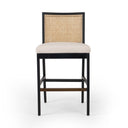 Aveline Antonia Cane Armless Bar Counter Stool - Bar Brushed Ebony Savile Flax