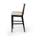 Aveline Antonia Cane Armless Bar Counter Stool - Bar Brushed Ebony Savile Flax