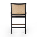 Veridian Cane Armless Bar Counter Stool - Counter Brushed Ebony Savile Flax