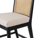 Aveline Antonia Cane Armless Bar Counter Stool - Counter Brushed Ebony Savile Flax