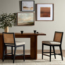 Aveline Antonia Cane Armless Bar Counter Stool - Counter Brushed Ebony Savile Flax