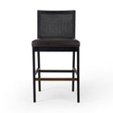 Aveline Antonia Cane Armless Bar Counter Stool - Bar Brushed Ebony Sonoma Black