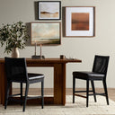 Veridian Cane Armless Bar Counter Stool - Counter Brushed Ebony Sonoma Black