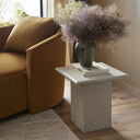 Verity Arum End Table - Cream Marble