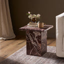 Verity Arum End Table - Merlot Marble