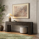 Aveline Abaso Console Table - Ebony Rustic Wormwood Oak