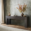 Aveline Abaso Console Table - Ebony Rustic Wormwood Oak