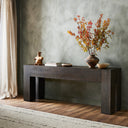 Aveline Abaso Console Table - Ebony Rustic Wormwood Oak