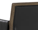 MAUTI DINING ARMCHAIR - DISTRESSED BROWN CORTINA BLACK LEATHER