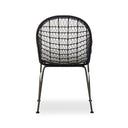 Solara Outdoor Woven Dining Chair - Smoke Black White