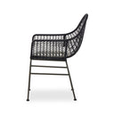 Solara Outdoor Woven Dining Chair - Smoke Black White