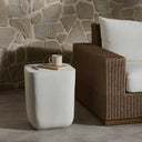 Verity Outdoor Square Drink Table - Matte White