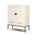 Valentina Cressida Bar Cabinet - Ivory Painted Linen