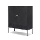 Valentina Cressida Bar Cabinet - Black Linen