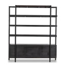 Aveline Reza Wide Bookcase - Worn Black Parawood