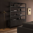 Aveline Wide Bookcase - Worn Black Parawood