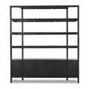 Aveline Reza Wide Bookcase - Worn Black Parawood