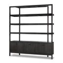 Aveline Wide Bookcase - Worn Black Parawood