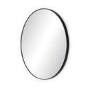 Sophisticated Georgina Round Mirror - Iron Matte Black