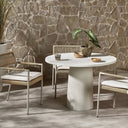 Verano Basil Outdoor Dining Table 42 - Matte White Cast Aluminum