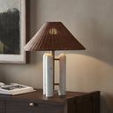 Modern Medici Table Lamp - Brown Rattan