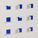 Tide See Through Blue by FH Art Studio - 48X48 Black Maple