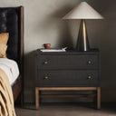 Stylish Fiona Nightstand - Black Raffia