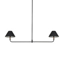Luxe Cullen Linear Double Pendant - Black Leather