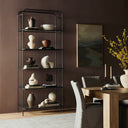Novara Swinton Bookcase - Hammered Gunmetal 102