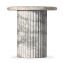 Aveline Oranda End Table - Polished White Marble