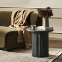Aveline Oranda End Table - Black Scalloped Marble