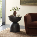 Aveline Corbett End Table - Polished Black Marble