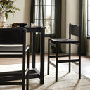 Aria Kena Bar Counter Stool - Bar Sonoma Black W Charcoal Parawood