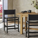Aria Kena Bar Counter Stool - Counter Sonoma Black W Charcoal Parawood