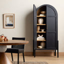 Aveline Tolle Panel Door Cabinet - Drifted Matte Black