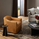 Luxe Haven Quinton Swivel Chair - Osorno Camel