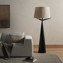 Halcyon Floor Lamp - Hammered Black Aluminum
