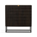 Aurelia Kelby Bar Cabinet - Carved Vintage Brown