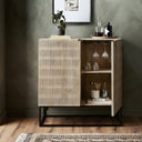 Cassian Kelby Bar Cabinet - Light Wash Carved Mango