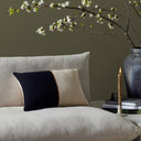 Elegant Handwoven Merido Pillow - Black - 14X20 Cover Only