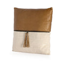 Premium Leather and Linen Pillow - 20X20