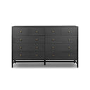 Luxe Haven Sullivan 10 Drawer Dresser - Brushed Black Acacia Solid